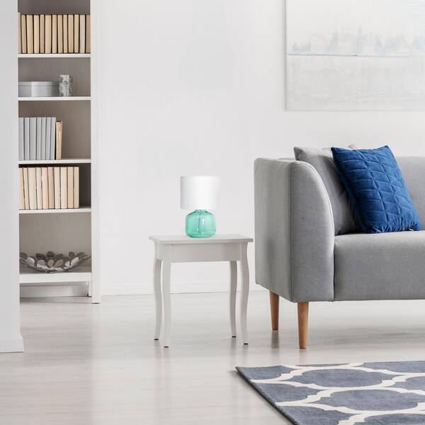 Creekwood home 13.75 in AQUA + WHITE Rechargeable Integrated LED No ...
