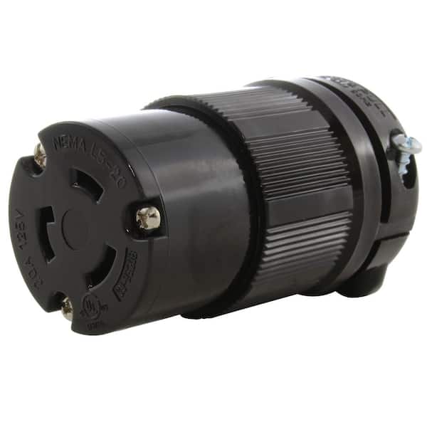AC WORKS NEMA 20 Amp 125-Volt 3-Prong Locking Female Connector with UL C-UL Approval