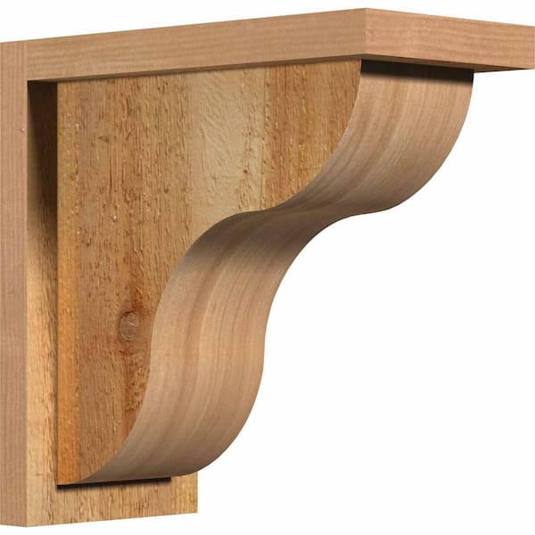 Ekena Millwork 6 in. x 12 in. x 12 in. Western Red Cedar Carmel Rough Sawn Corbel with Backplate