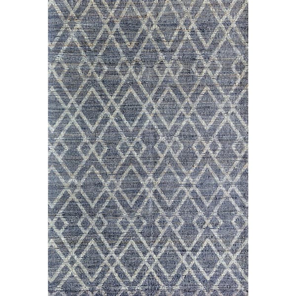 Waves Trellis Modern Blue 5 ft. x 7 ft. Area Rug