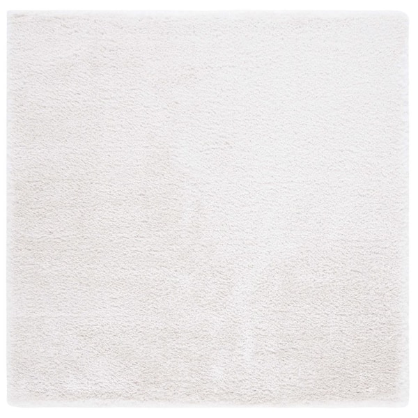 Cloud Shag 7 ft. x 7 ft. White Solid square Area Rug