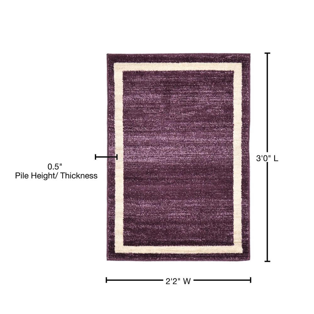 Violet Ivory Rectangular Tufted Synthetic Easy-Care Rug