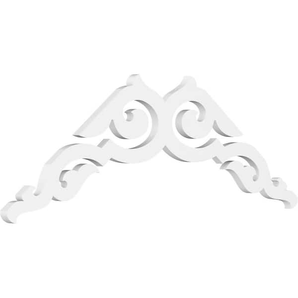 Ekena Millwork 1 in. x 48 in. x 18 in. (9/12) Pitch Rotherham Gable Pediment Architectural Grade PVC Moulding