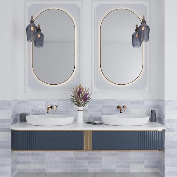 Lavanda Blue 2.58 in. x 8 in. Polished Ceramic Subway Tile (46 Cases/247.48 sq. ft./Pallet)