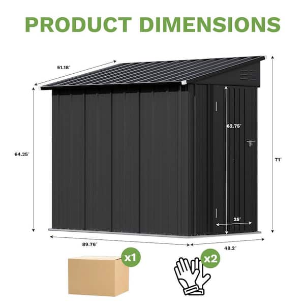 p*7様 warehouse lot2192 サイズ38 Patiowell 8 ft. W x 4 ft. D Outdoor Storage Shed, Lean to Storage