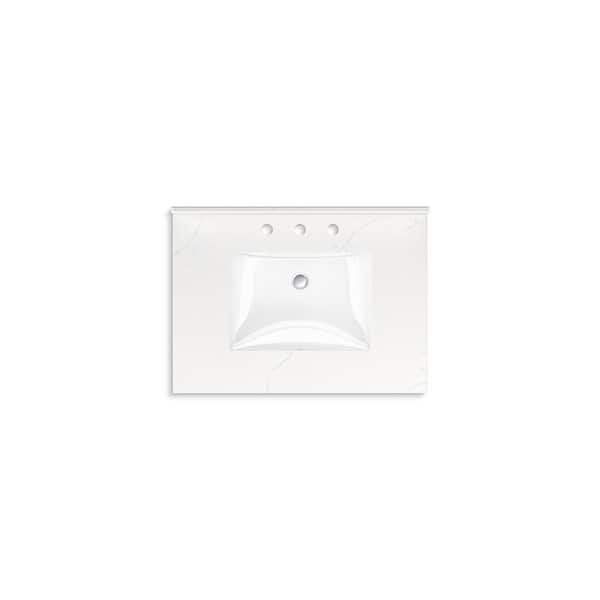 KOHLER Seagrove 31in. Single Sink Freestanding Light Clay Bath Vanity with White Quartz Top Assembled