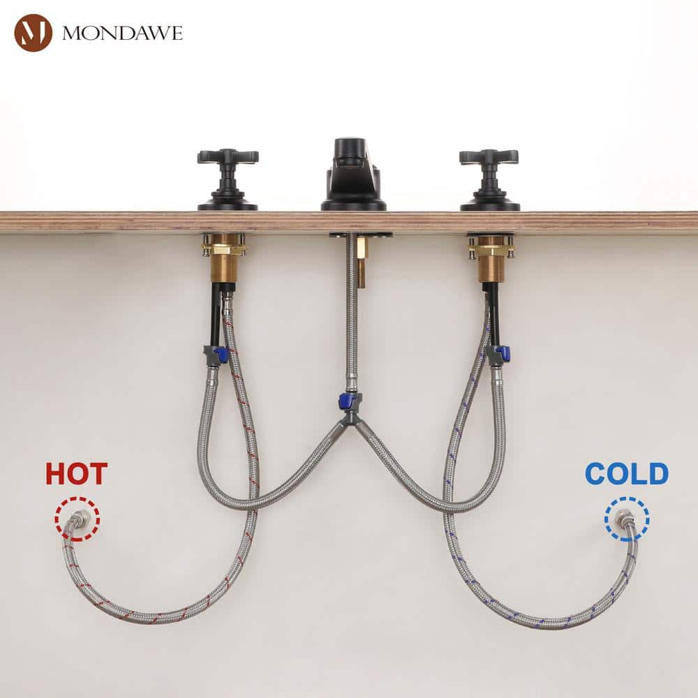 Essex Traditional Matte Black Brass 8" Widespread Bathroom Faucet
