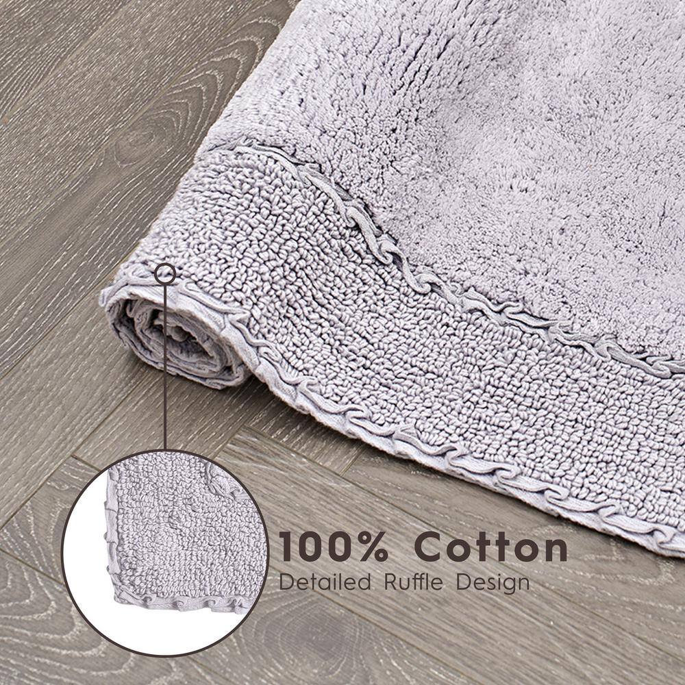 Lavender Cotton Ruffle Border Bath Rug 17" x 24"