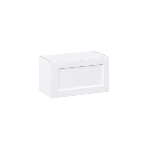 J COLLECTION Milton 27 in. W x 14 in. D x 15 in. H Assembled Shaker Wall Bridge Kitchen Cabinet in Bright White with Lift Up Door
