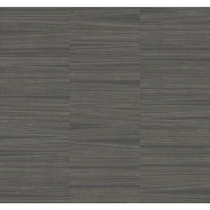 Charcoal Line Stripe Metallic Non-pasted Non-Woven Paper Wallpaper