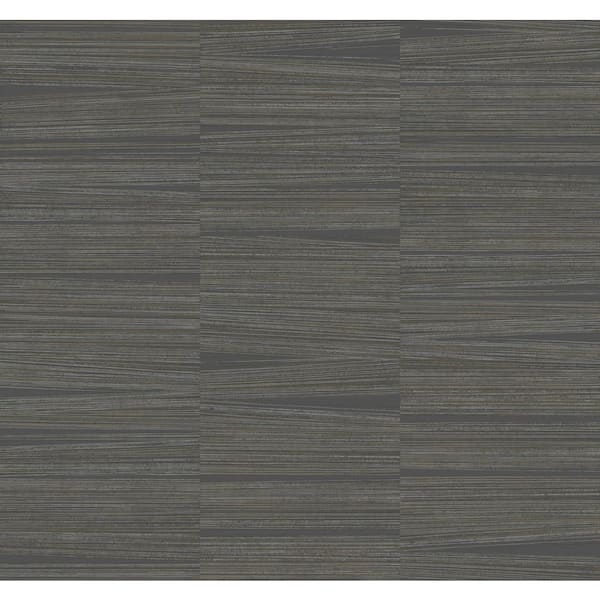 York Wallcoverings Charcoal Line Stripe Metallic Non-pasted Non-Woven Paper Wallpaper