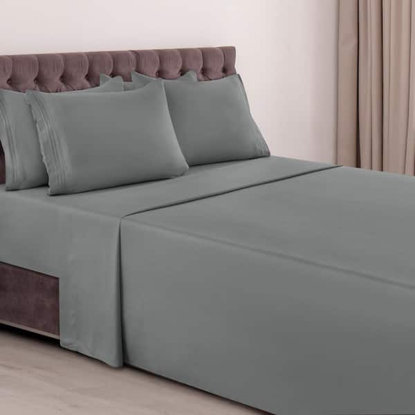 LDC LUX DECOR COLLECTION Lux Decor 6-Piece Dark Gray Solid Color