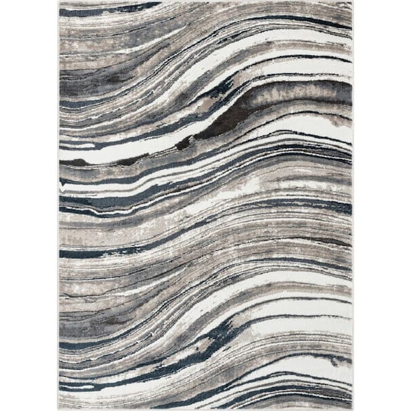 Well Woven Verity Stella Grey 3 ft. 11 in. x 5 ft. 3 in. Modern Abstract Area Rug