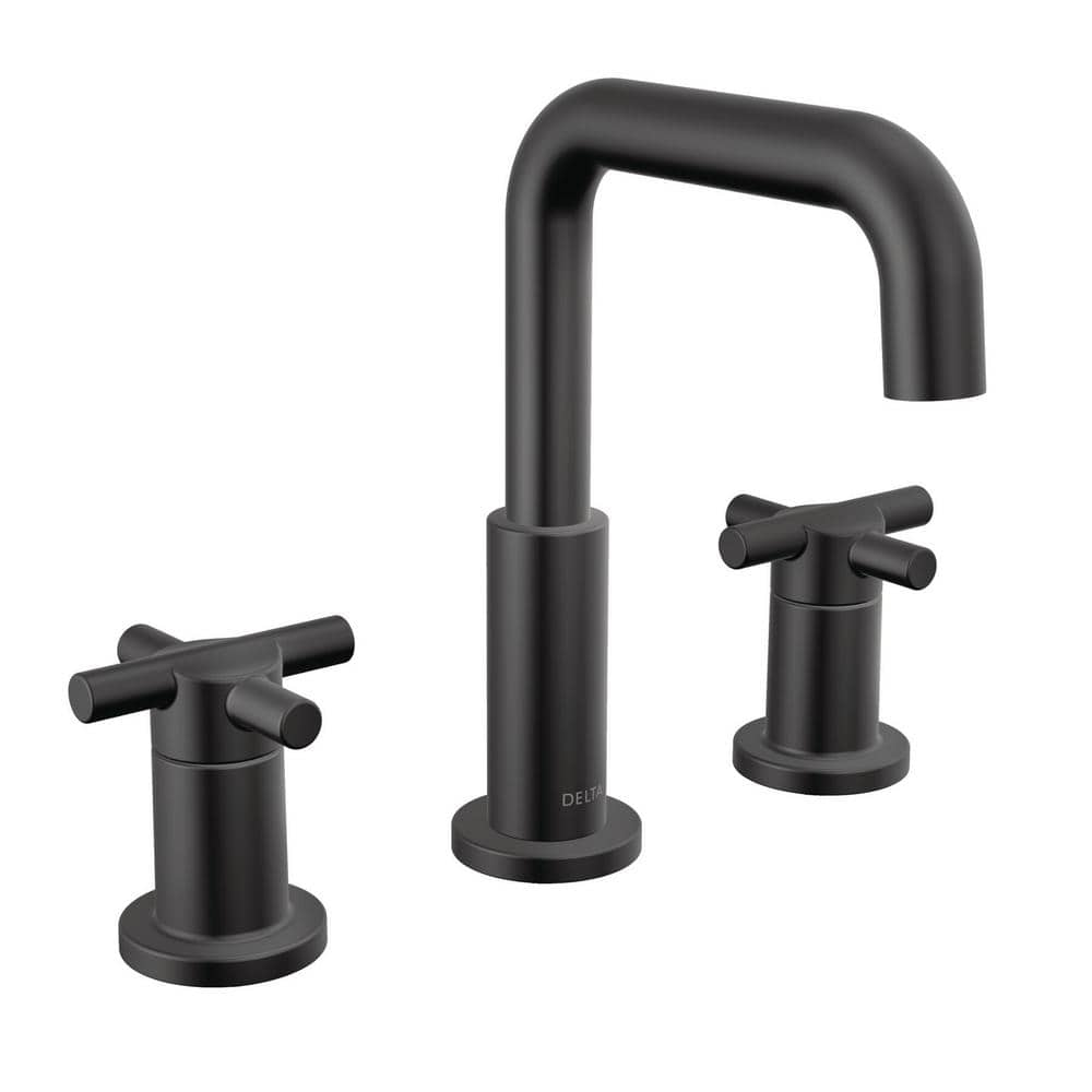 Delta Nicoli 8 in. Widespread Double Handle Bathroom Faucet in Matte ...