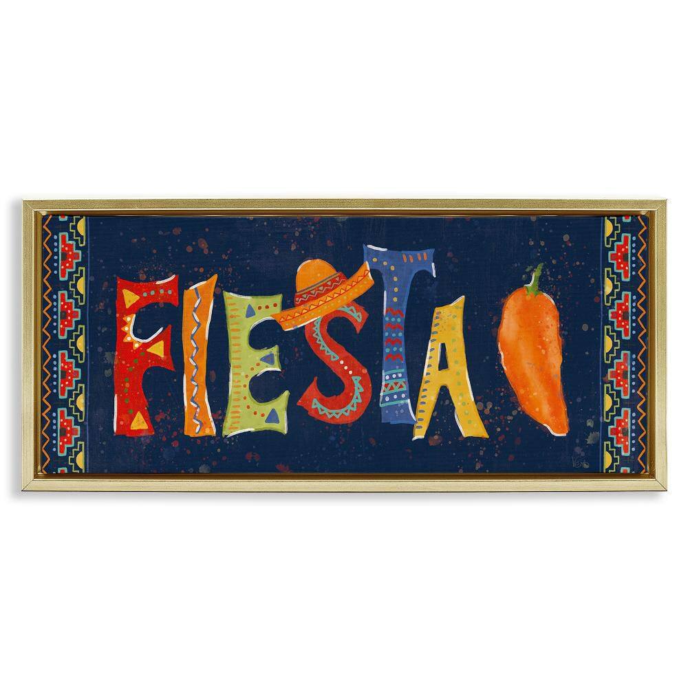Fiesta with Spicy Pepper by Veronique Charron Gold Floater Frame Food Graphic Art Print 11 in. x 25 in. price history on PriceWatchPro