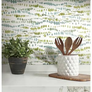 Blue and Green Dotted Line Peel and Stick Wallpaper (Covers 28.29 sq. ft.)