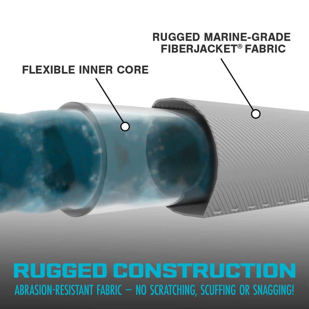 Aqua Joe 100ft Silver Reinforced Garden Hose with Metal Fittings