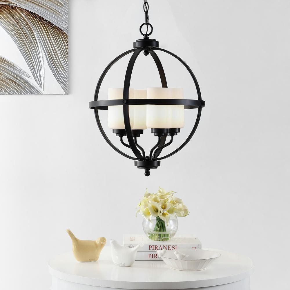 Forler 22" Gold and Black Glass LED Globe Pendant