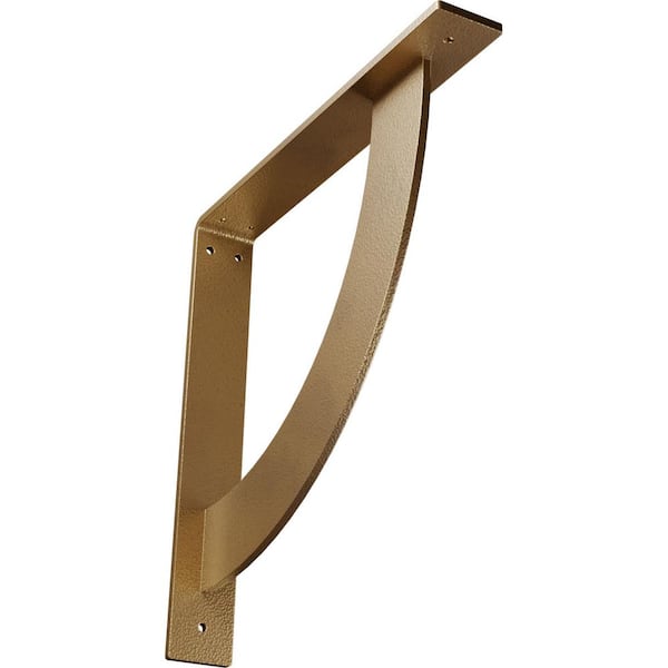 Ekena Millwork 2 in. x 14 in. x 14 in. Steel Hammered Gold Bulwark Bracket