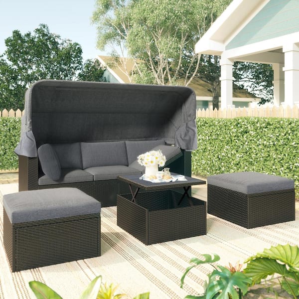 patio set with chaise