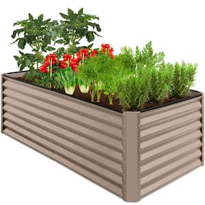 6 ft. x 3 ft. x 2 ft. Taupe Outdoor Steel Raised Garden Bed Planter Box for Vegetables, Flowers, Herbs