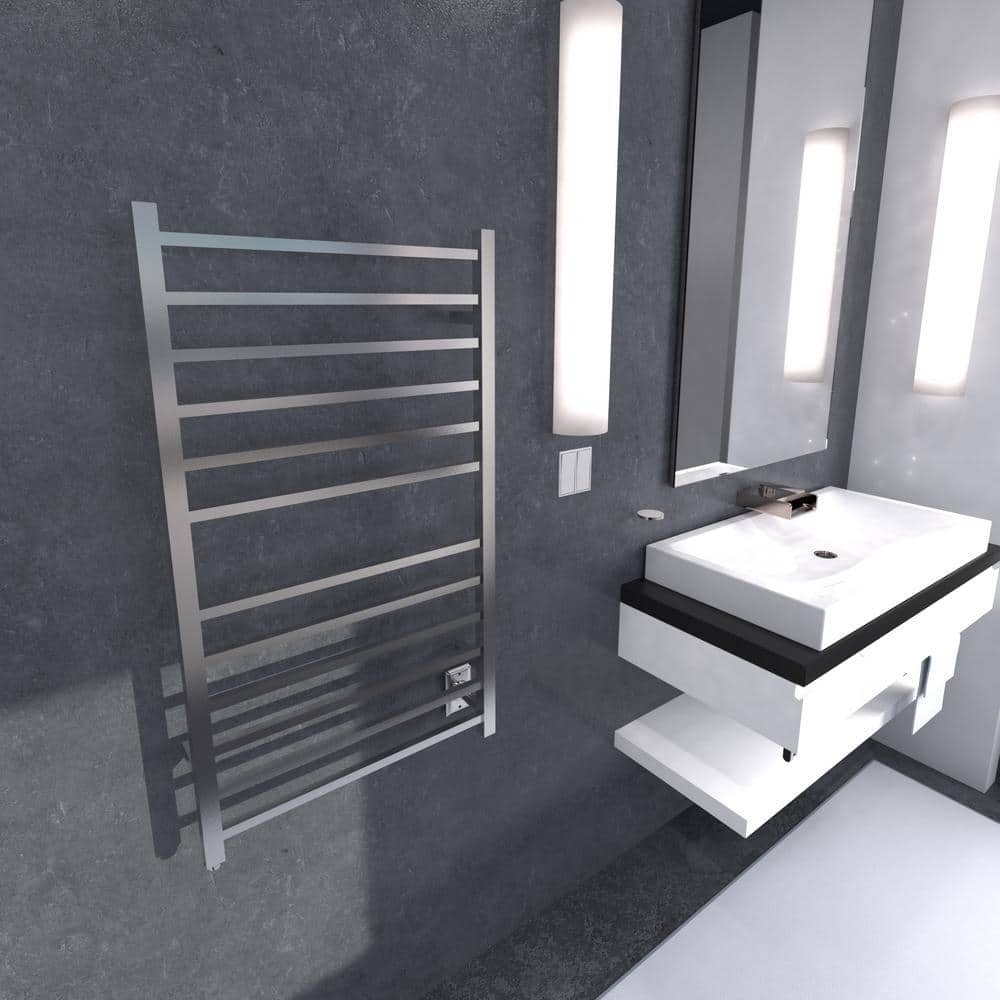 Polished Nickel Wall Mounted Electric Towel Warmer
