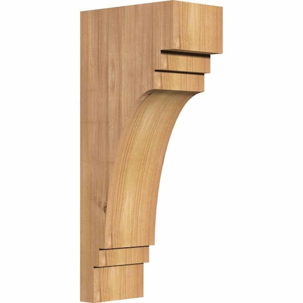 Ekena Millwork 3-1/2 in. x 6 in. x 14 in. Western Red Cedar Pescadero Smooth Corbel