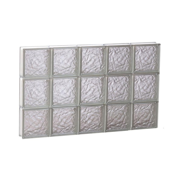 Clearly Secure 28.75 in. x 17.25 in. x 3.125 in. Frameless Ice Pattern Non-Vented Glass Block Window