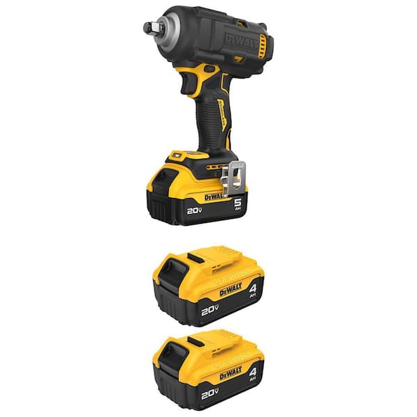 20-Volt MAX XR Lithium-Ion Cordless 1/2 in. Impact Wrench with 5.0 Ah Battery, (2) 4.0 Ah Batteries and Charger