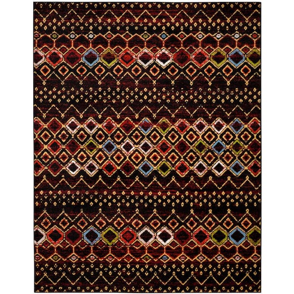 SAFAVIEH Amsterdam Black/Multi 9 ft. x 12 ft. Geometric Area Rug