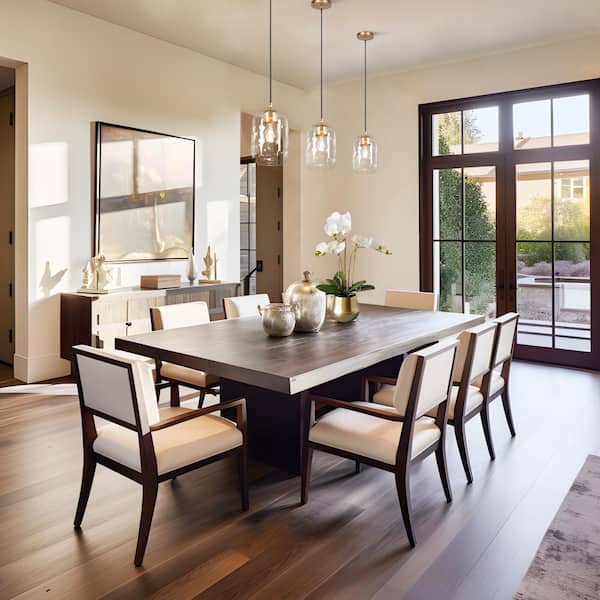 Modern Farmhouse 1-light Dark Gold Pendant Light, Water Glass Shade Hanging Light, Mini Chandelier for Dining Room
