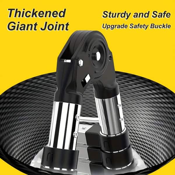 18 ft. Reach Stainless Steel Multi-Position Ladder with Balance Bar, 350 lbs. Load Capacity, Adjustable Extension