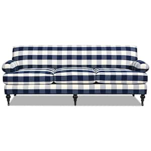 Alana 88 in. Rolled Arm Lawson French Country Woven Three-Cushion Tightback Sofa Couch with Metal Casters