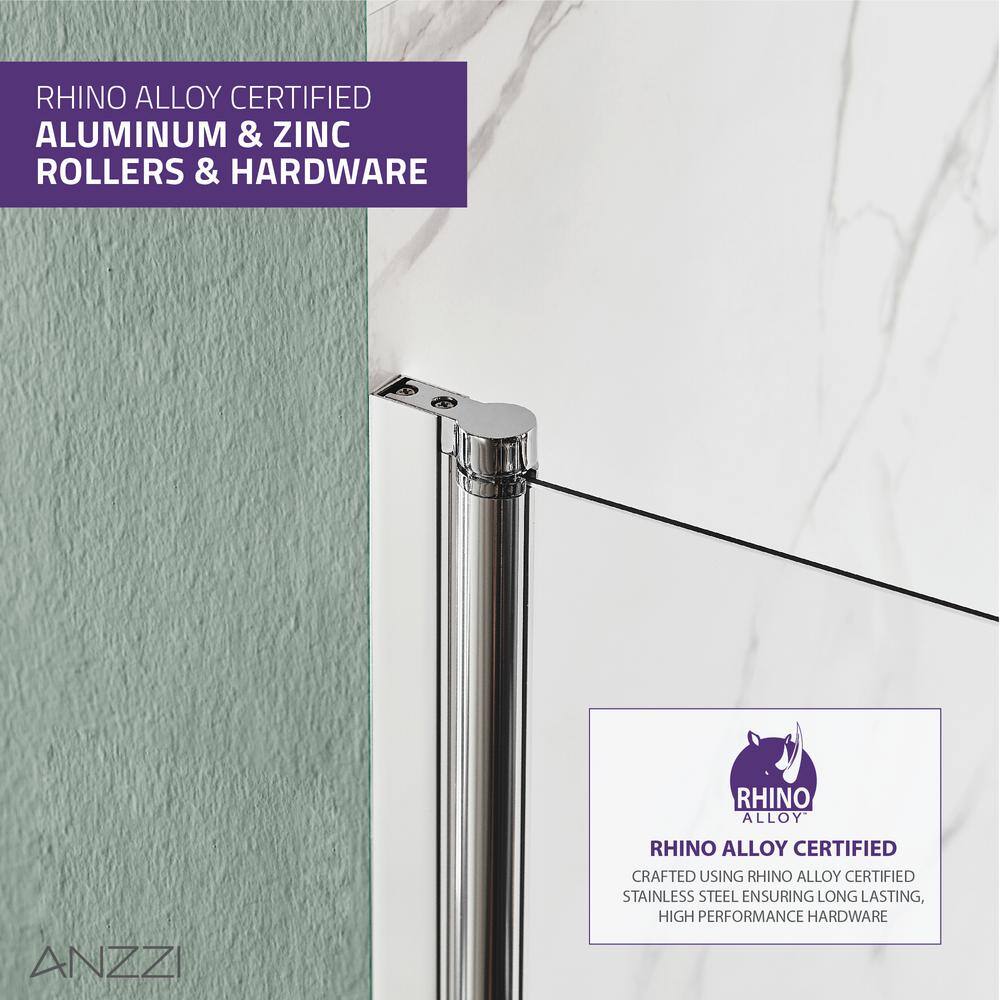 Myth 28" x 56" Frameless Hinged Tub Door in Polished Chrome