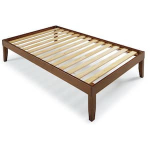 Pheba Brown Walnut Wood Frame Twin Platform Bed