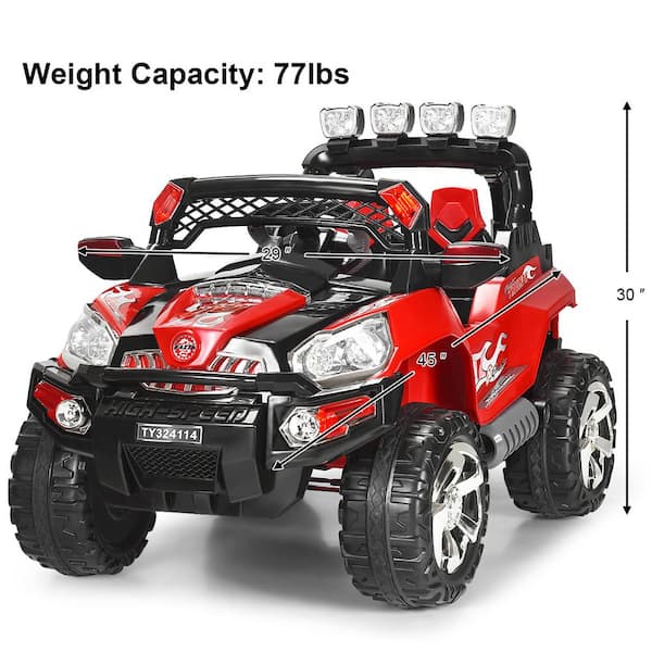 Electric Kids Ride On Car Motorized Battery Vehicles RC LED Light Music Fun Red 