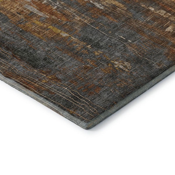 Mayfield Premium Machine Washable Abstract AMF1683 Rust 9 ft. x 12 ft. Area Rug