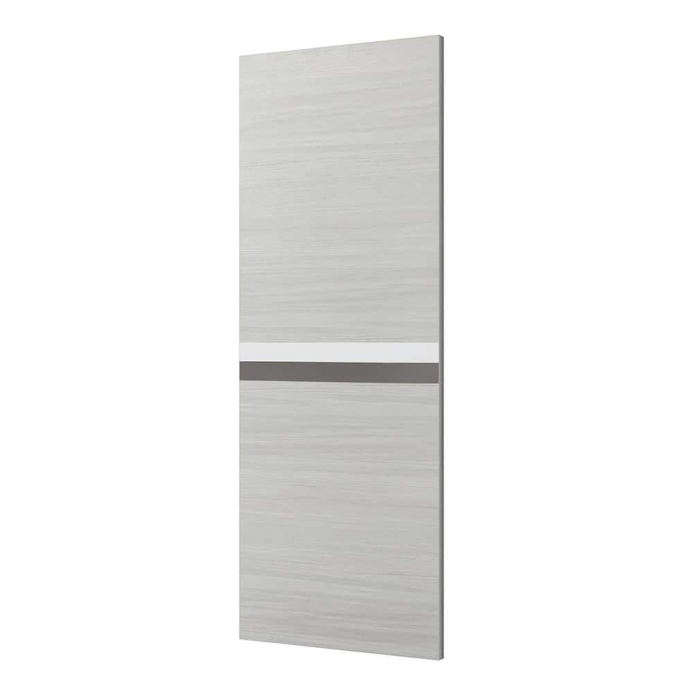 24 in. x 80 in. Barn Sliding Door Panel, Melamine with Track Hardware Kit, 