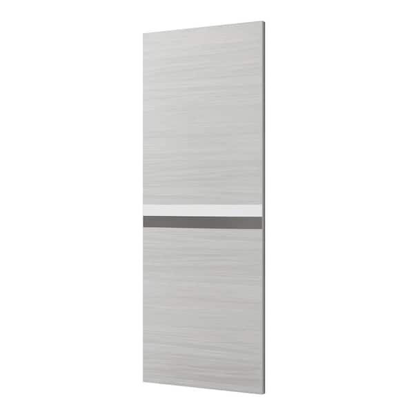 Unbranded 30 in. x 80 in. Barn Sliding Door Panel, Melamine with Track Hardware Kit, MDF, Barn Door Slab, Gray