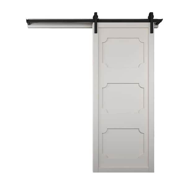 VeryCustom 42 in. x 84 in. The Harlow III Primed Wood Sliding Barn Door with Hardware Kit