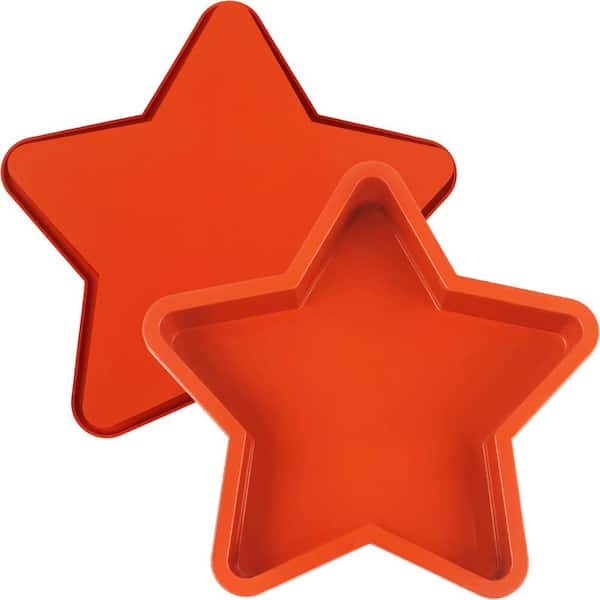 2-Piece Silicone Star Shaped Cake Pan for Baking, 10 in. Large Nonstick Star Cake Mold, BPA-Free, Oven