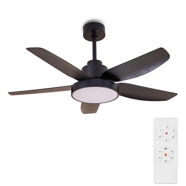 FIRHOT 46 in. Integrated LED Indoor Black Ceiling Fan with Light and Remote Control