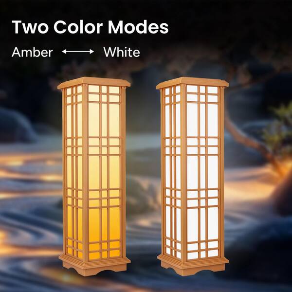 TECHKO 33.4 in. H Zen Almond Dusk-to-Dawn Outdoor Solar Integrated