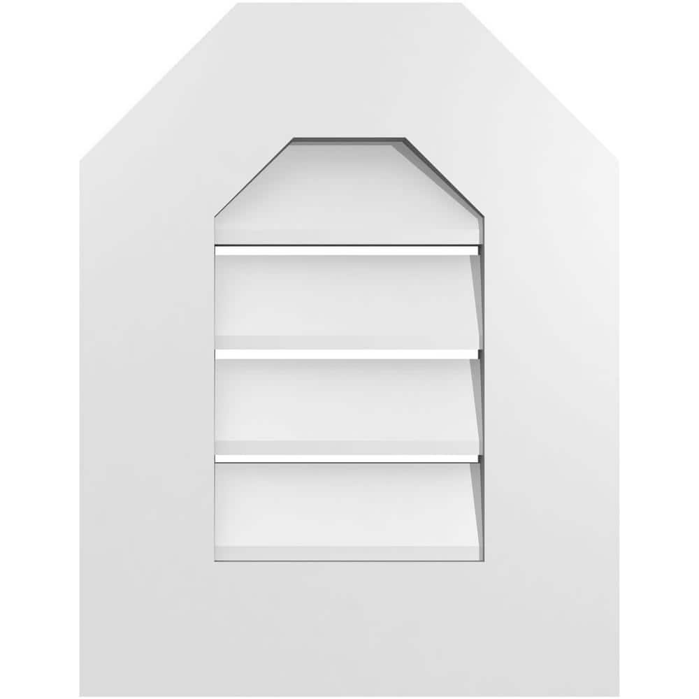14 in. x 18 in. Octagonal Top Surface Mount PVC Gable Vent: Functional with Standard Frame price history on PriceWatchPro