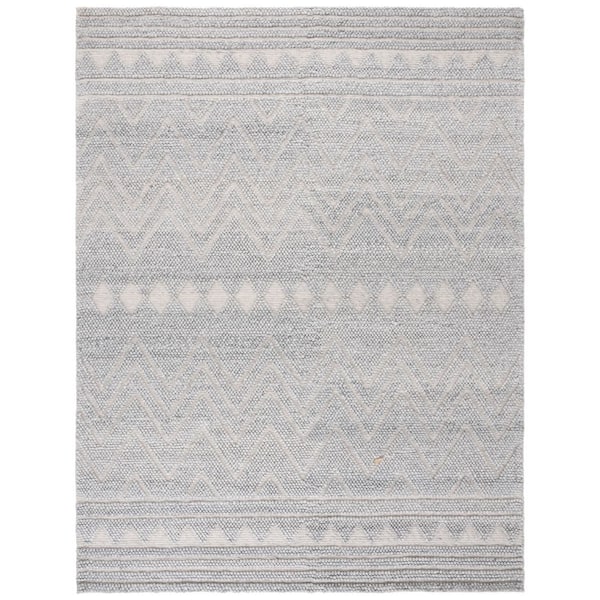 Natura 8 ft. x 10 ft. Gray Chevron Striped Solid Color Area Rug