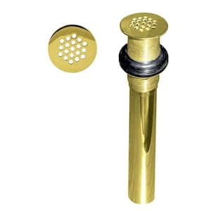 Grid Strainer Lavatory Drain without Overflow Holes in Polished Brass