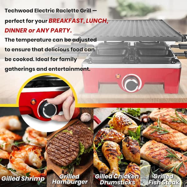 2 person Electric Raclette Gourmet Grill Non-Stick Tabletop Cooker Fun  cooking Raclette Grill