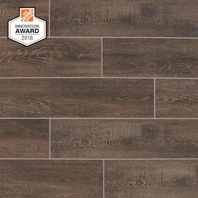 Lifeproof Coffee Wood 6 in. x 24 in. Glazed Porcelain Floor and Wall ...