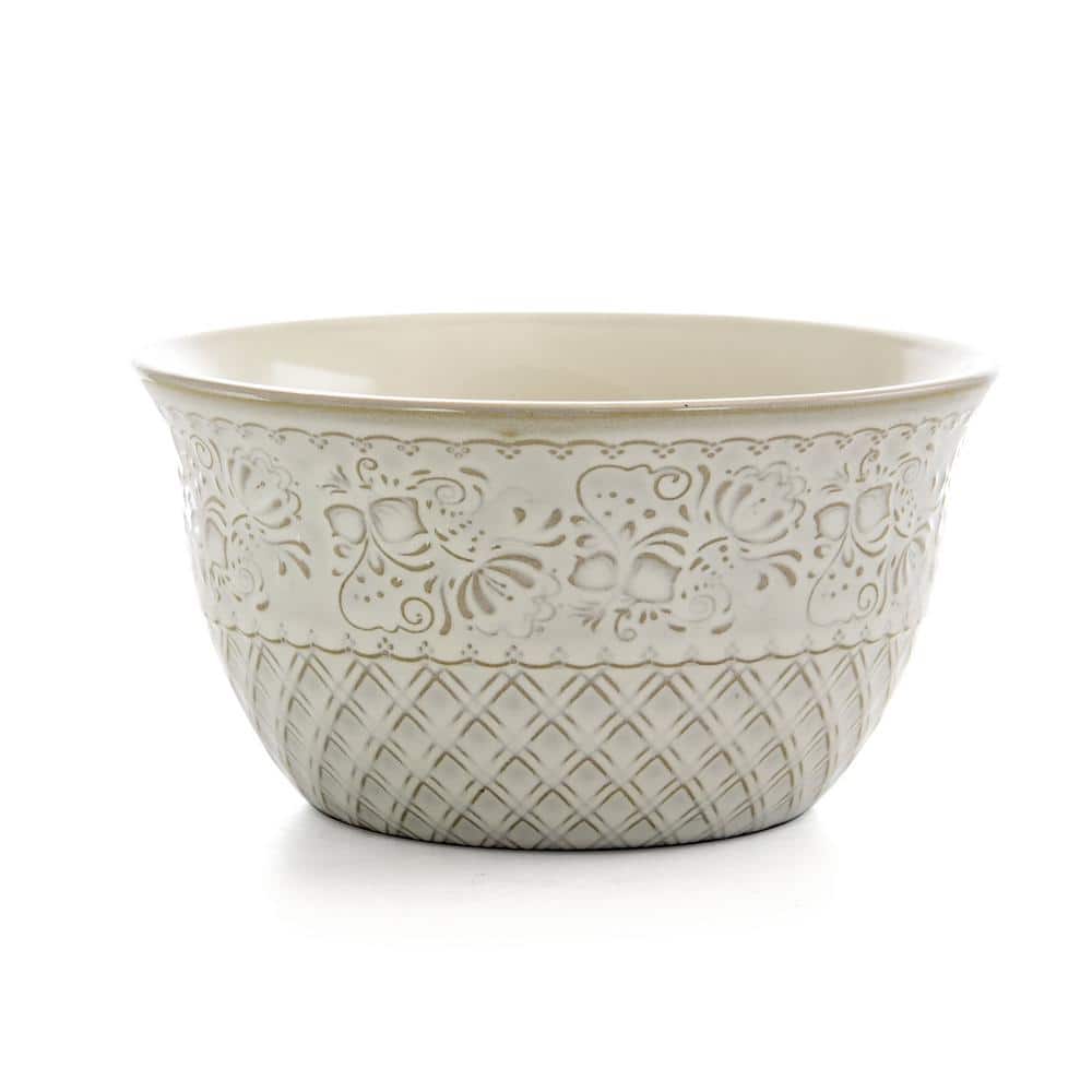 Ivory Floral Ceramic Square Dinnerware Set, Service for 4