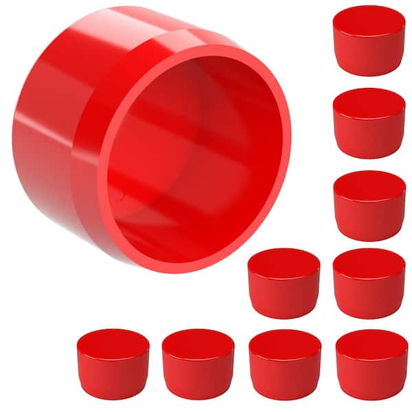 FORMUFIT F012EEC-RD-10 PVC External End Cap Furniture Grade Red 1/2 Size Pack of 10 